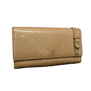 Gucci Nice Gucci Guccissima Wallet Beige Patent Vernis Patent Bifold